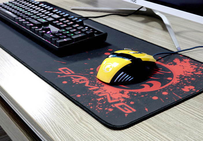 IMICE PD-83 800X300X3 mm Brim Lock Mouse Pad, Multiple Colors Are Availoable, Wrist Protector,  Clear Pattern - Yellow