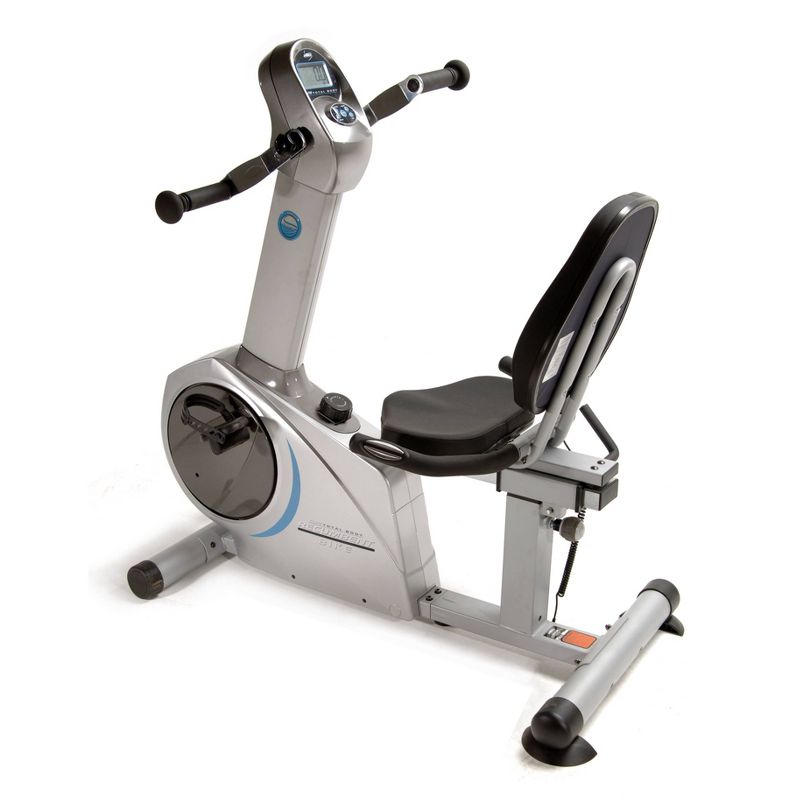 Body Flex Sports Body Rider BRF700 Stationary Full Body Cardio Exercise Upright Fan Bike with Dual Action Handlebars and Adjustable Seat