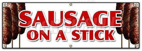 72" SAUSAGE ON A STICK BANNER SIGN italian pork homemade snack lunch food