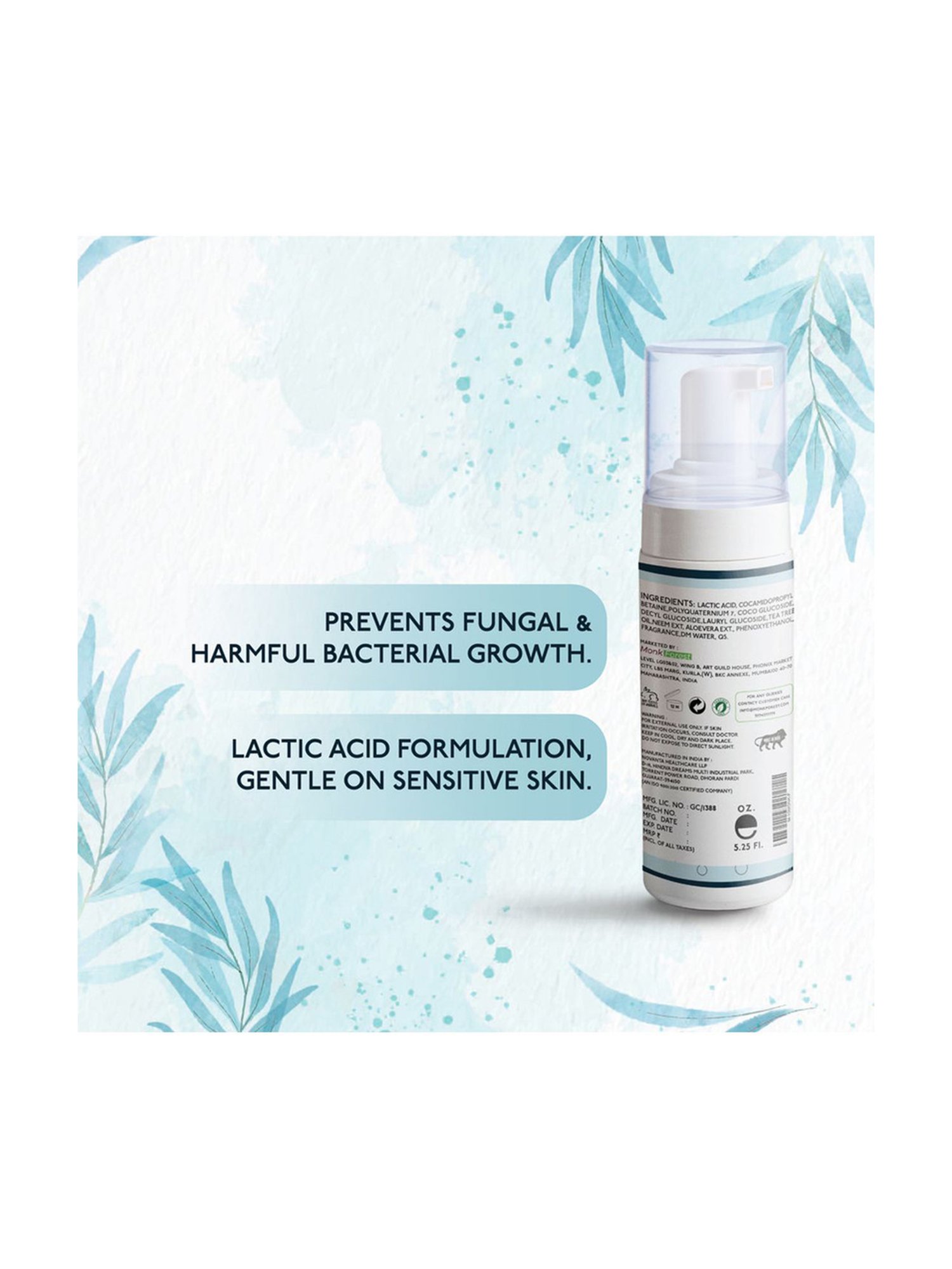 Monk Forest Foaming Intimate Wash for Men with Tea Tree Oil - 150 ml