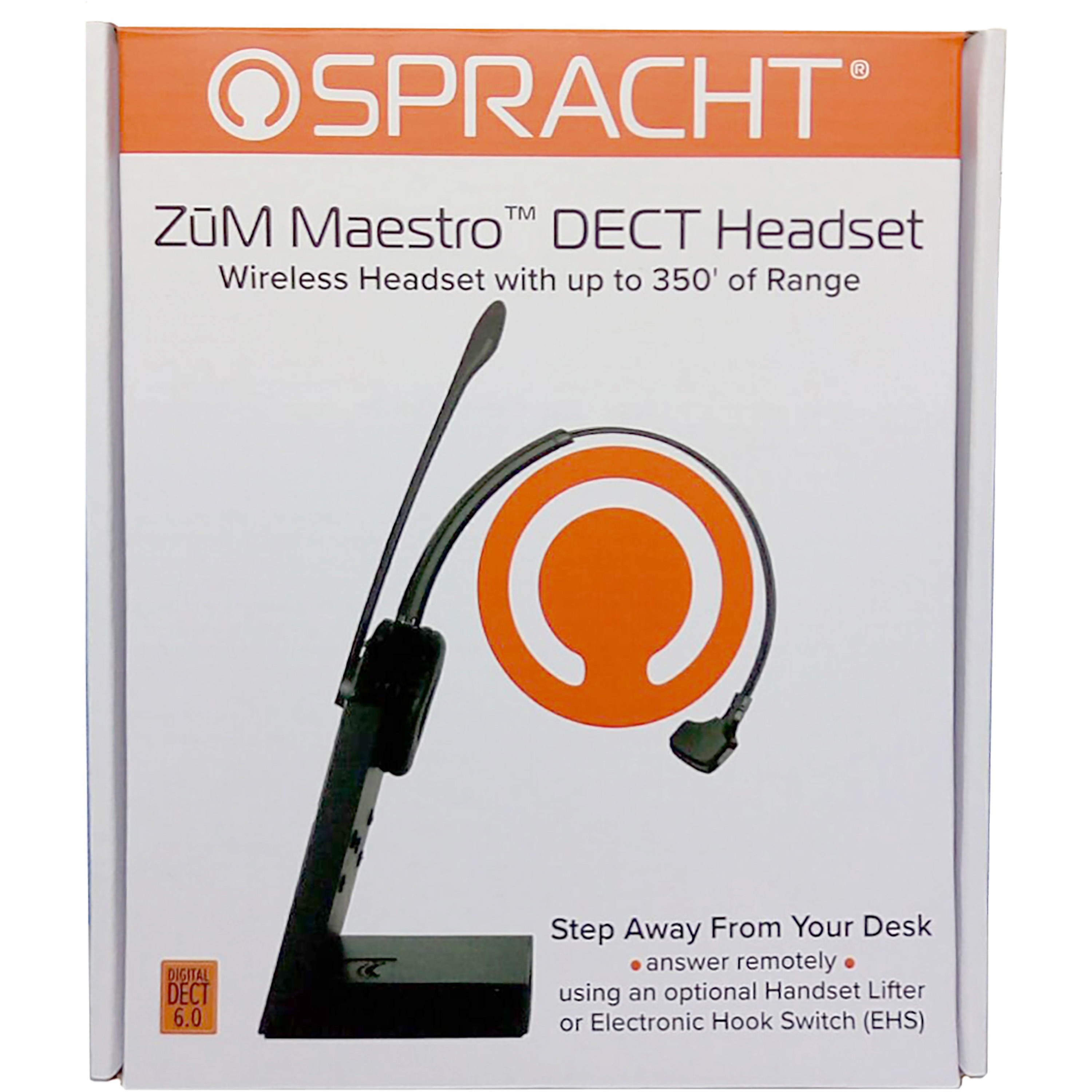 ZuM Maestro DECT 6.0 Wireless Headset for Deskphone.  Comes with Base Station, Noise Canceling Mic, and has up to 350 feet of Wireless Freedom.
