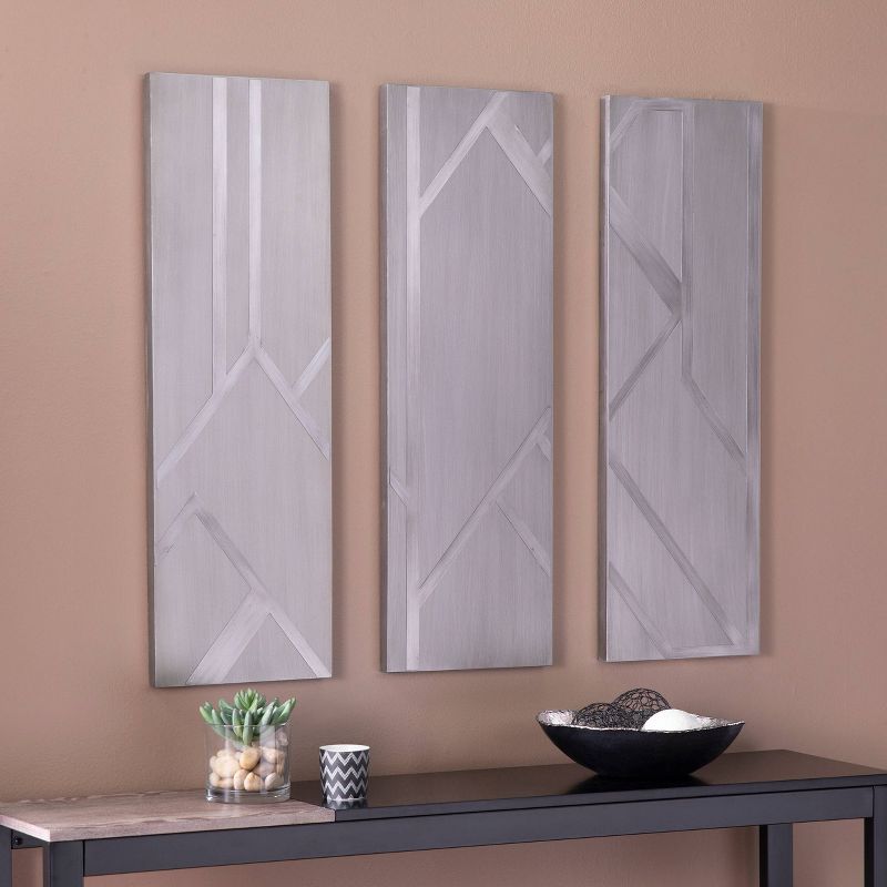 Set of 3 Thameda Decorative Wall Panels Silver - Southern Enterprises