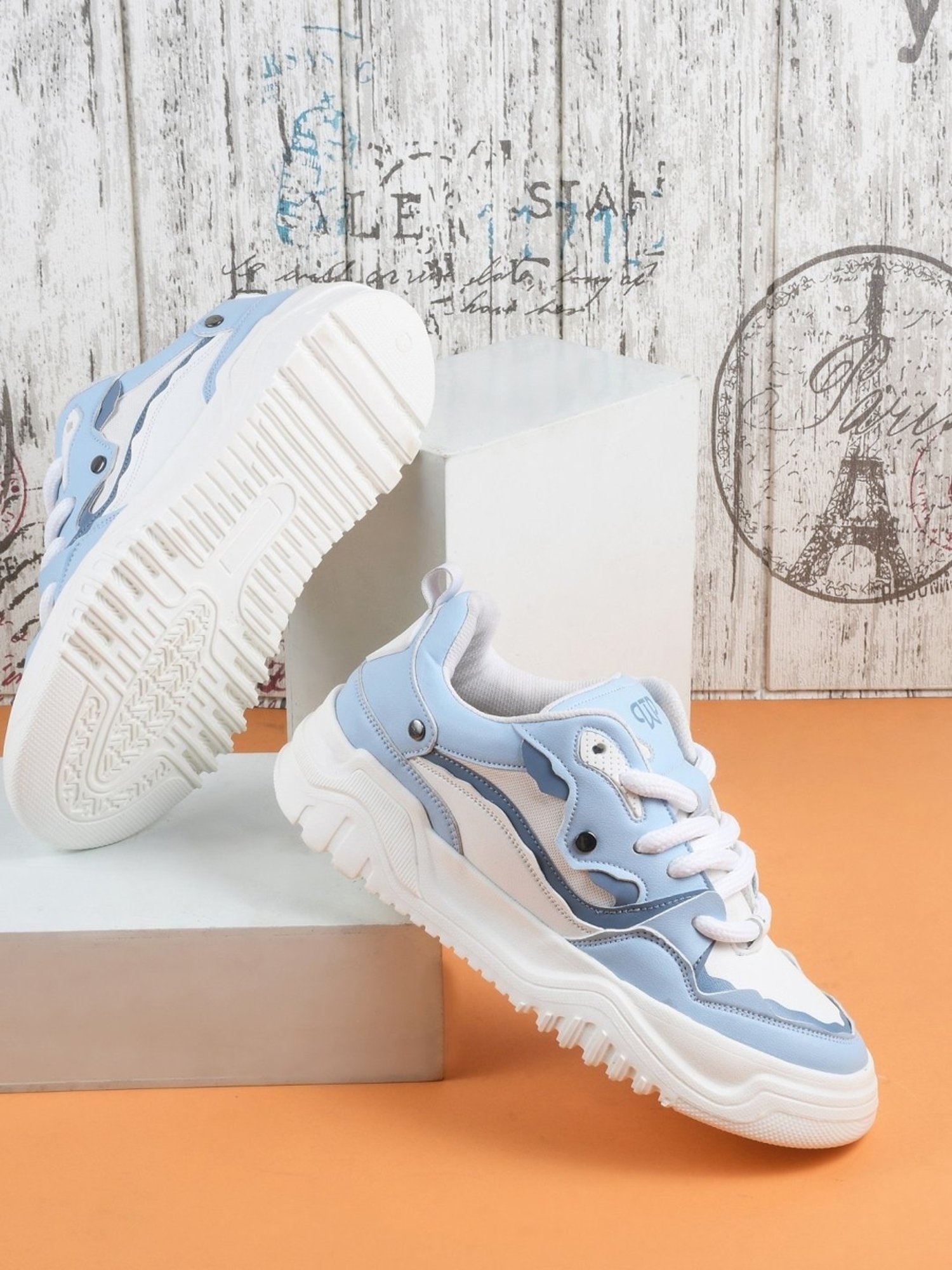 The White Pole Men's Blue Casual Sneakers