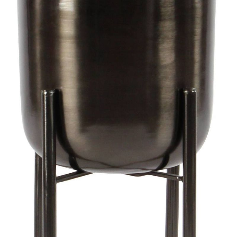 Set of 2 Contemporary Iron Planters with Stands Black - CosmoLiving by Cosmopolitan