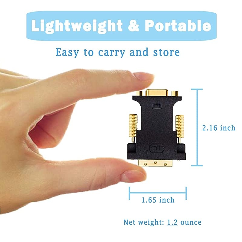 DVI to VGA Adapter Active DVI-D 24+1 to VGA Link Video Cable Converter for PC DVD Monitor HDTV
