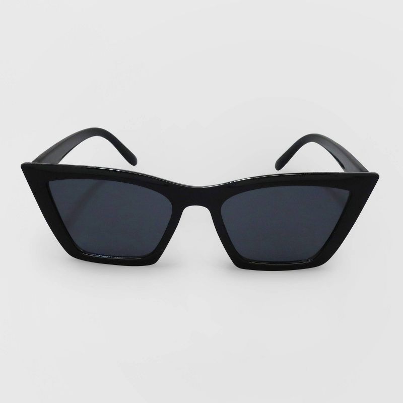 Women's Cateye Plastic Silhouette Sunglasses - Wild Fable™ Black