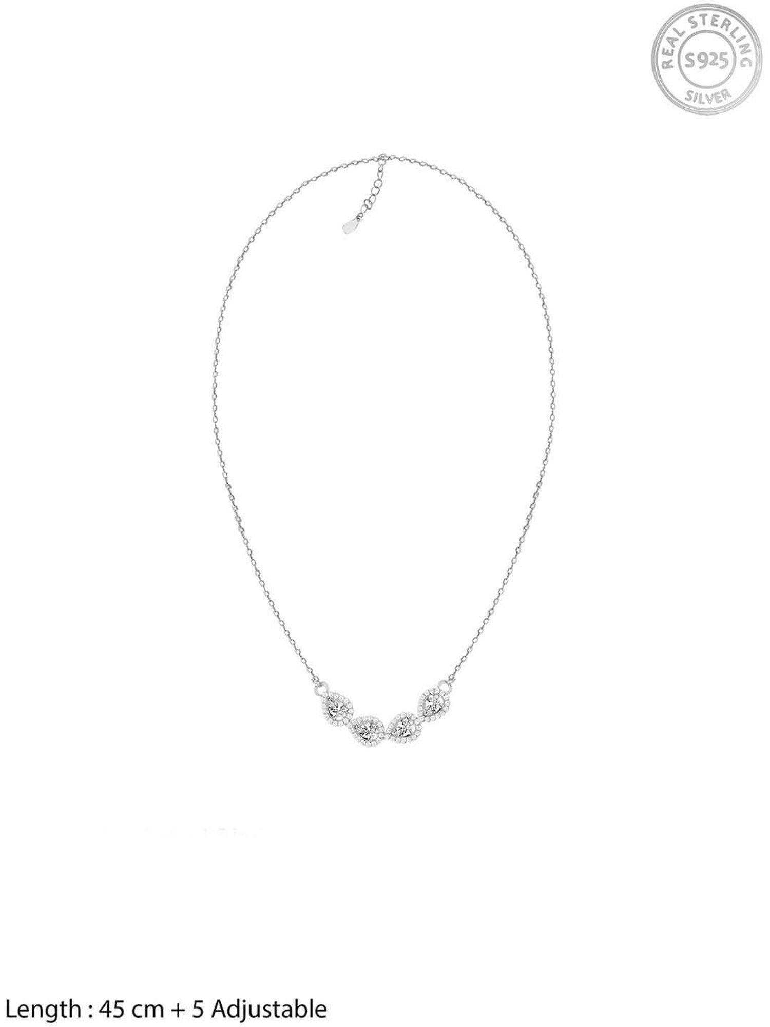 GIVA 92.5 Sterling Silver Perfect-Pear Necklace for Women