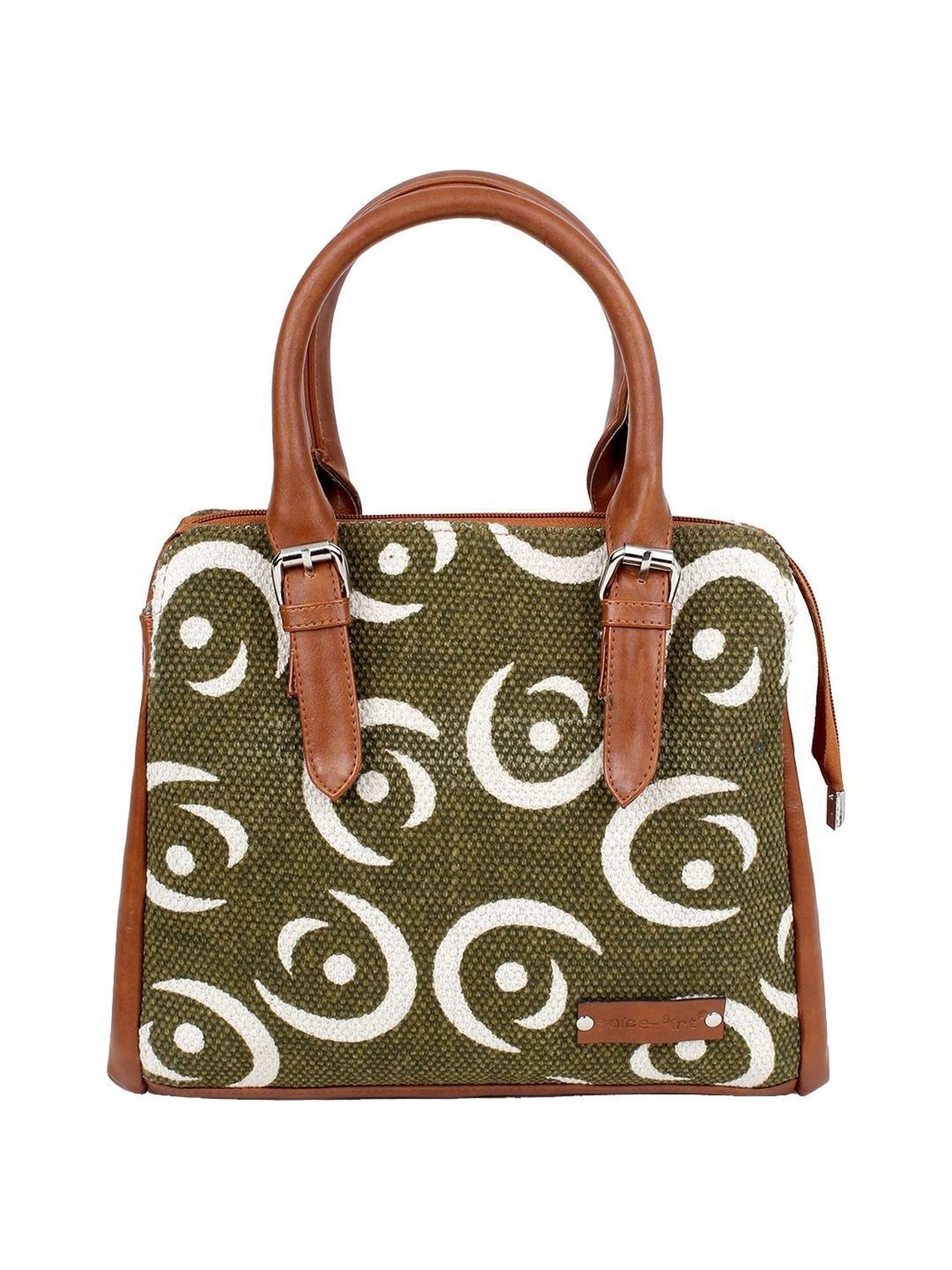 Spice Art Olive Printed Medium Handbag