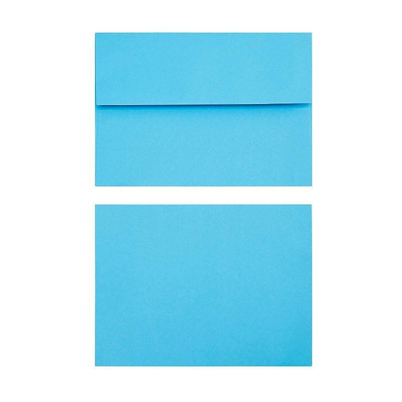100-Pack Invitation Envelopes for 5x7 Cards, Ideal for Wedding, Birthday, Baby Shower, 5.25"x7.25" (Aqua Blue)