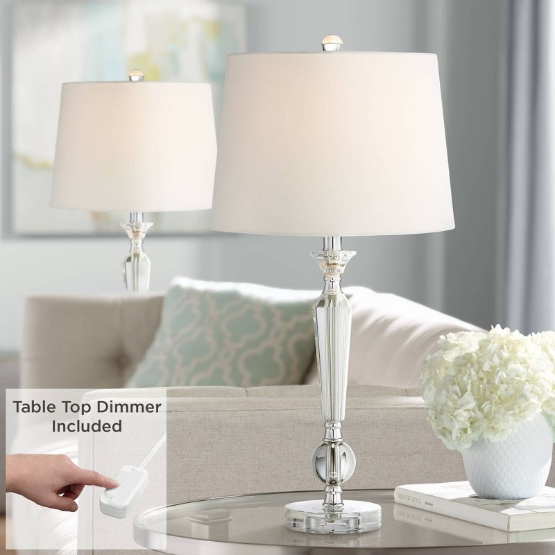 Vienna Full Spectrum Jolie Crystal Table Lamps Set of 2 with Table Top Dimmers