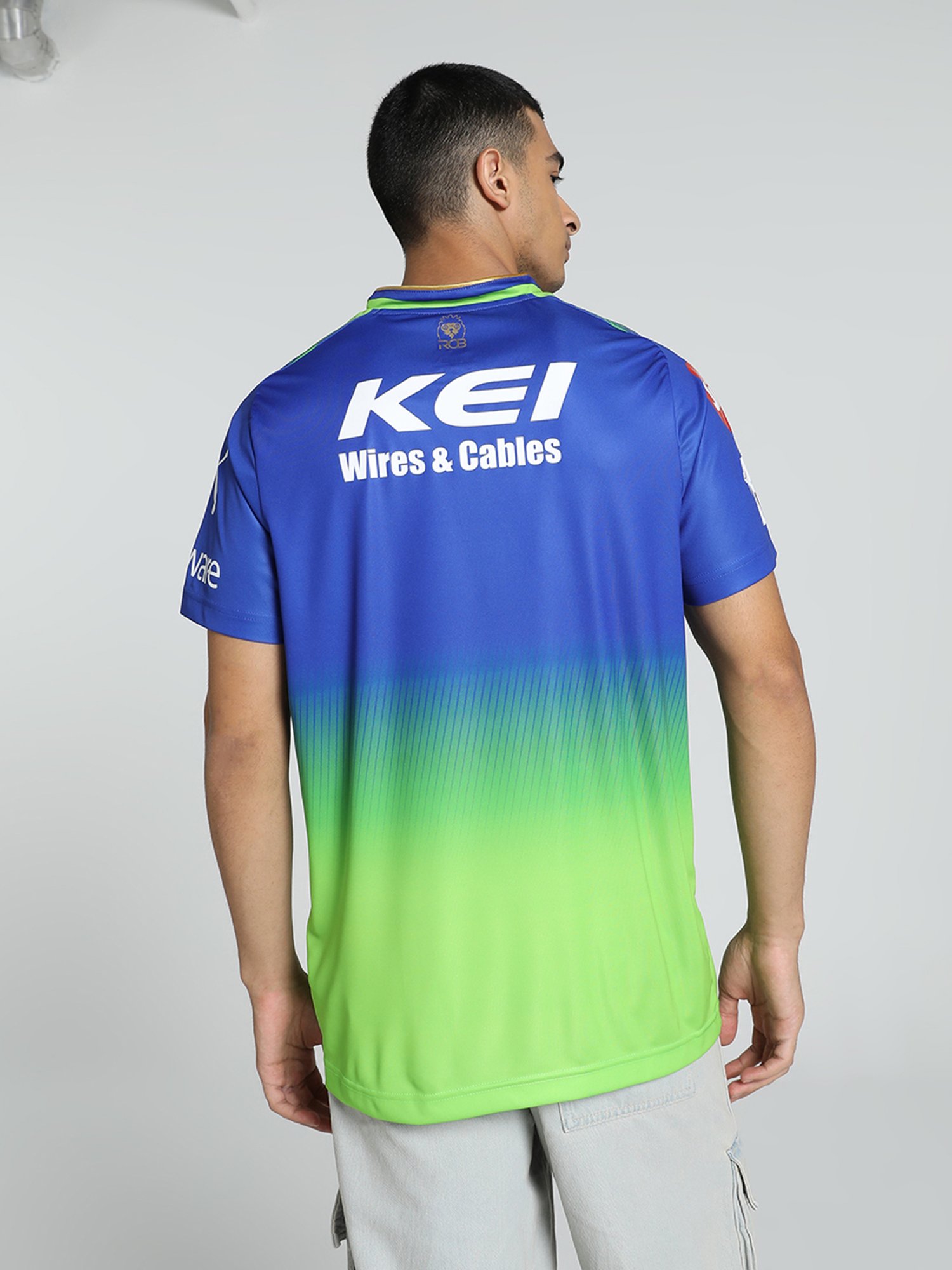 Puma Teamsport x RCB Blue & Green Regular Fit Printed Jersey