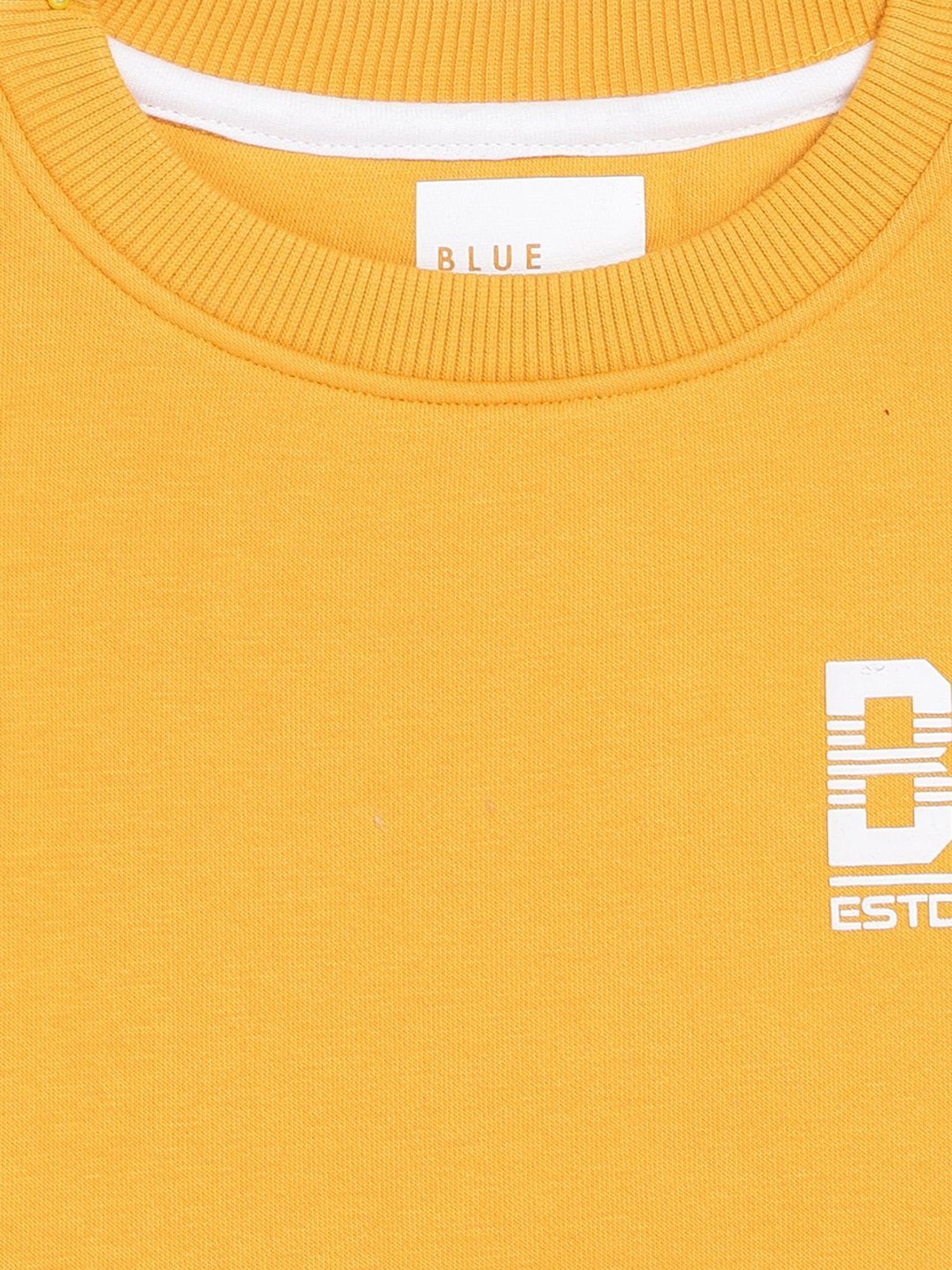 Blue Giraffe Kids Yellow & White Printed Full Sleeves Sweatshirt