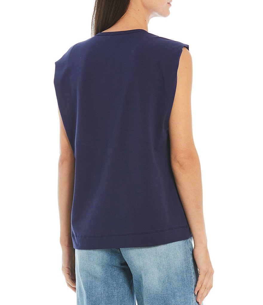 Gibson & Latimer Shoulder Pad Knit Sleeveless Tee