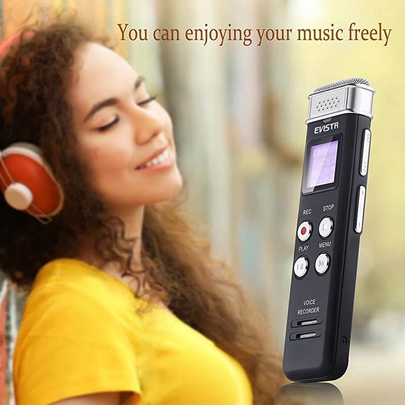 16GB Digital Voice Recorder Voice Activated Recorder with Playback Upgraded Small Tape Recorder for Lectures Meetings Interviews Mini Audio Recorder USB Charge MP3