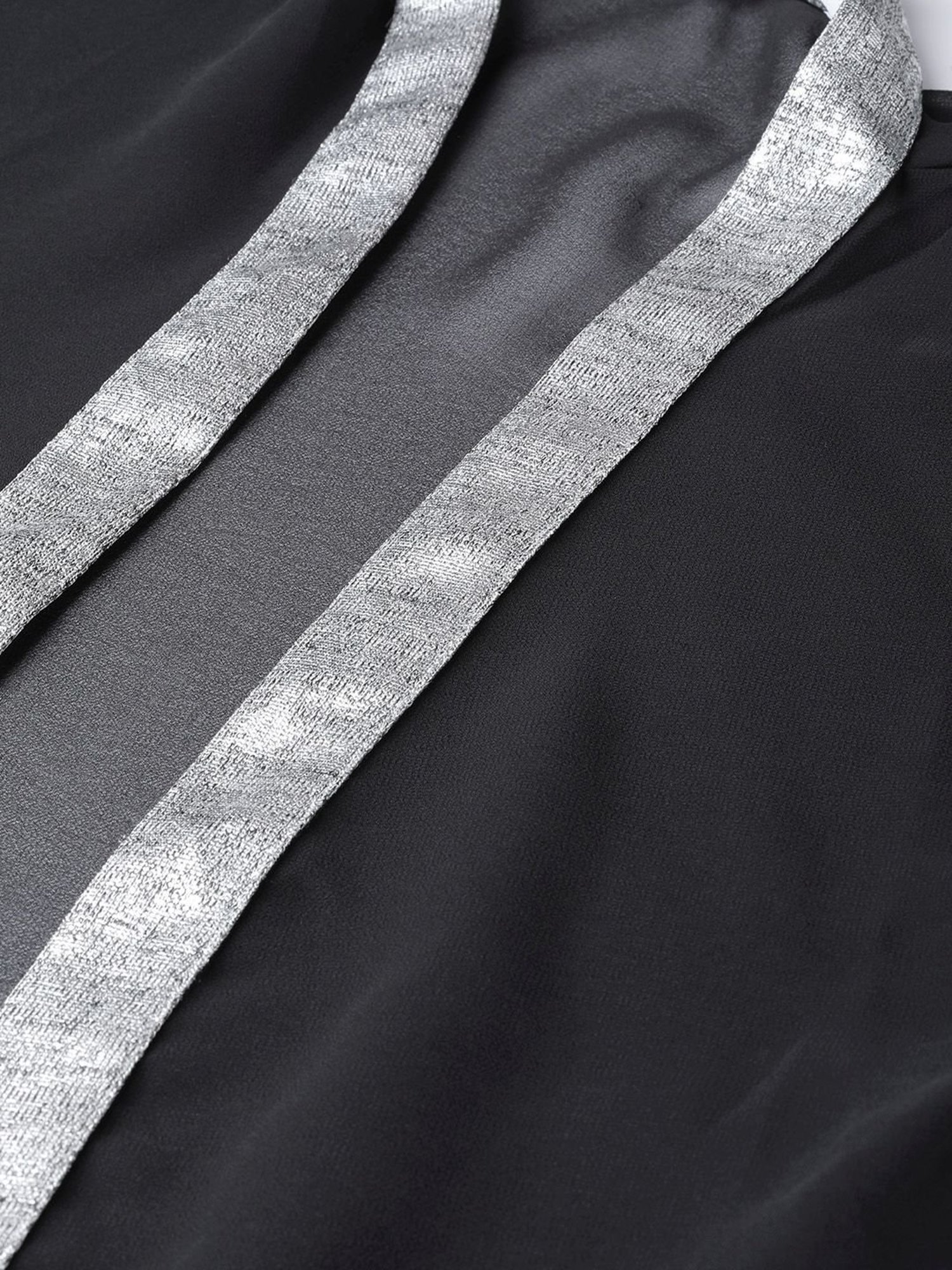 Erotissch Black Solid Shawl Neck Robe