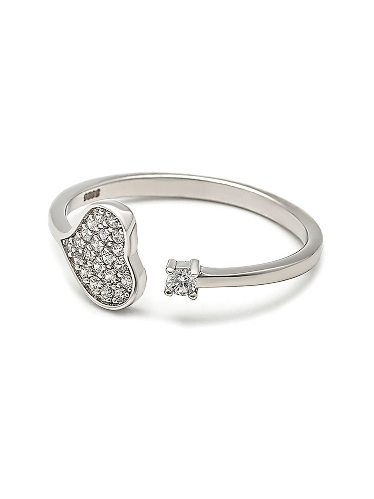 Silberry 92.5 Sterling Silver Heartsy Ring