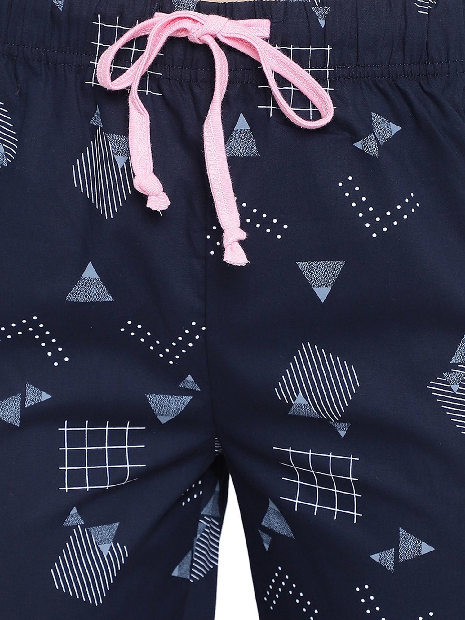 La Intimo Pink & Blue Printed T-Shirt With Pyjamas