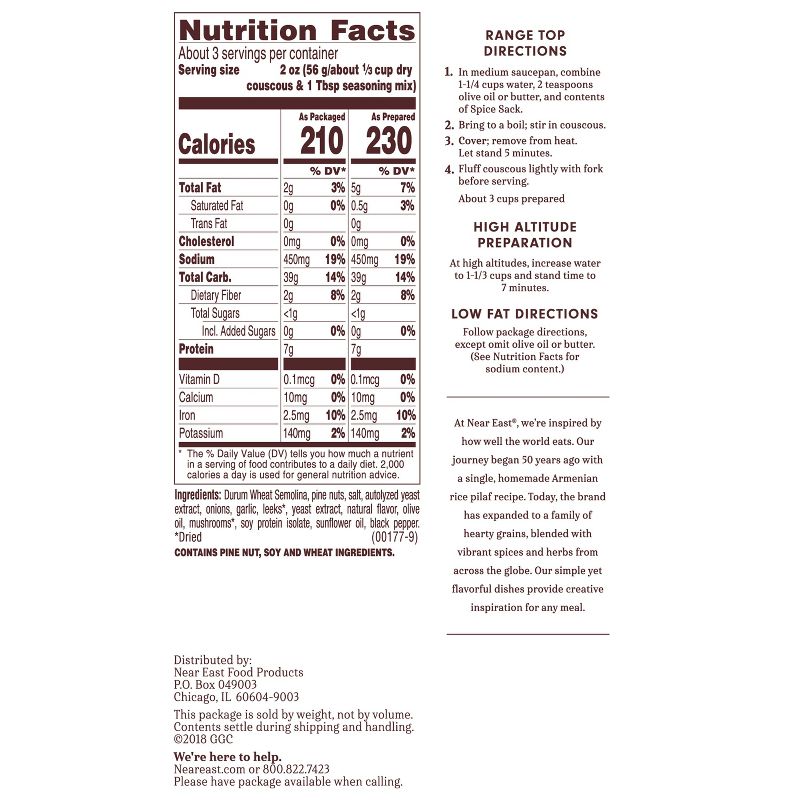 Near East Toasted Pine Nut Couscous Mix - 5.6oz