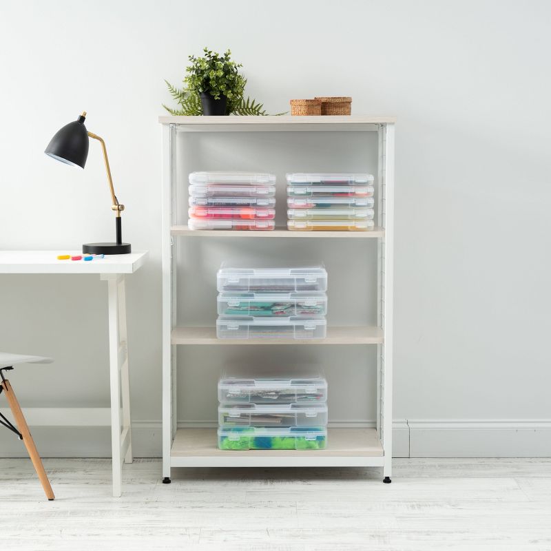 Zodaca Pen Holder, Ceramic Pencil Cup Desk Organizer Makeup Brushes Holder with Gold Accent, Shiny Pearl White