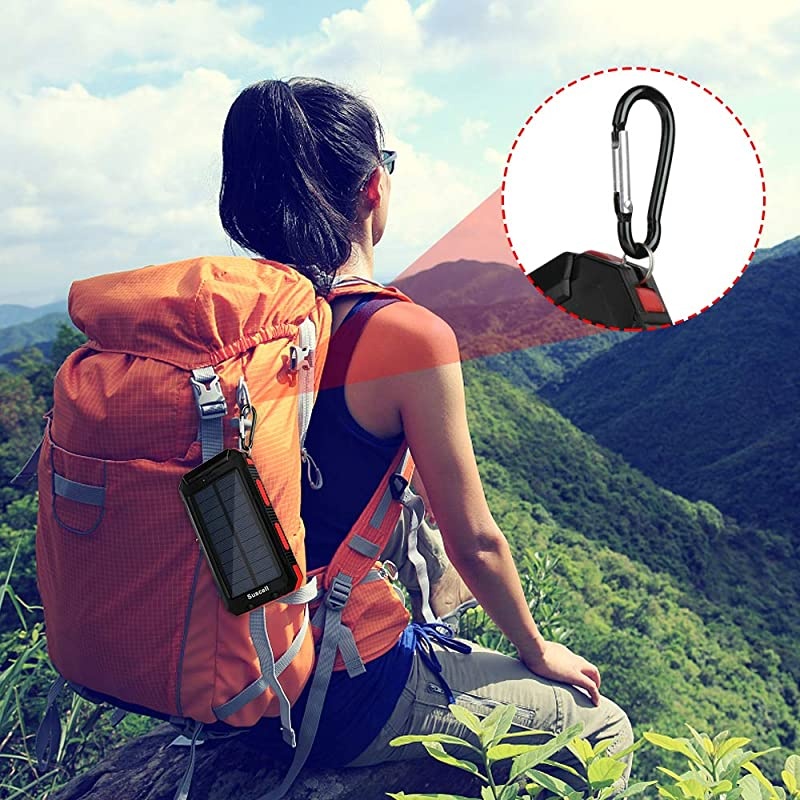 Solar Charger  20000mAh Portable Solar Power Bank for Cell Phone Dual 5V21A USB Ports Output and 2 Led Flashlight Perfect for Outdoor TripEmergency