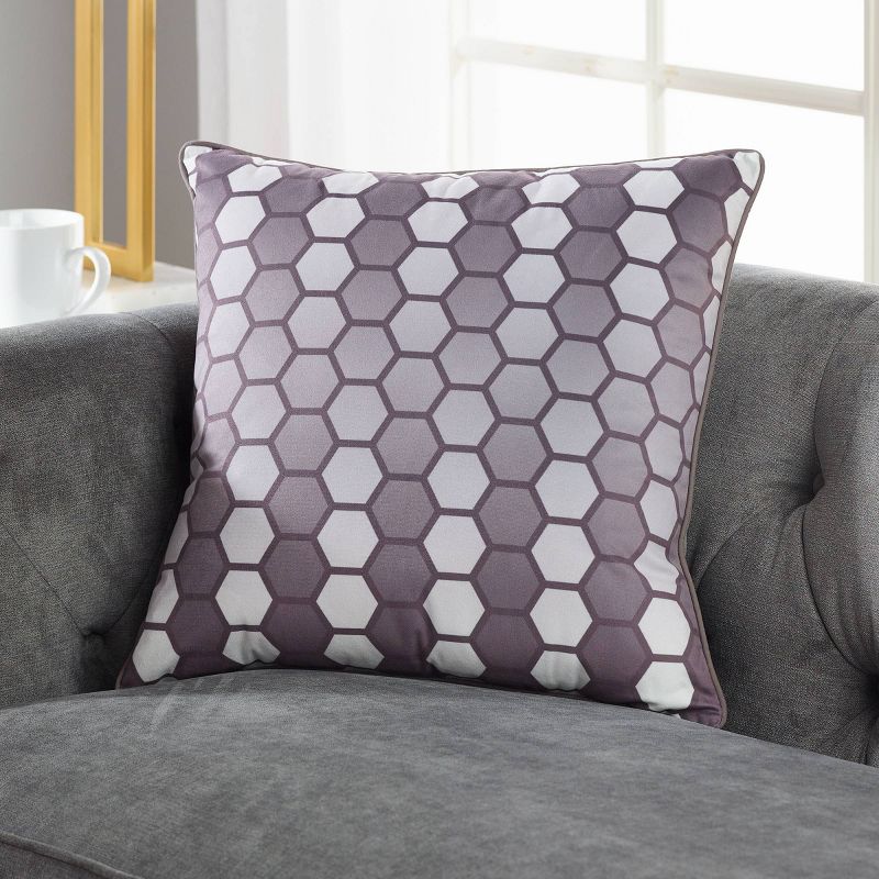 18"x18" Geometric Square Throw Pillow Gray - Sure Fit