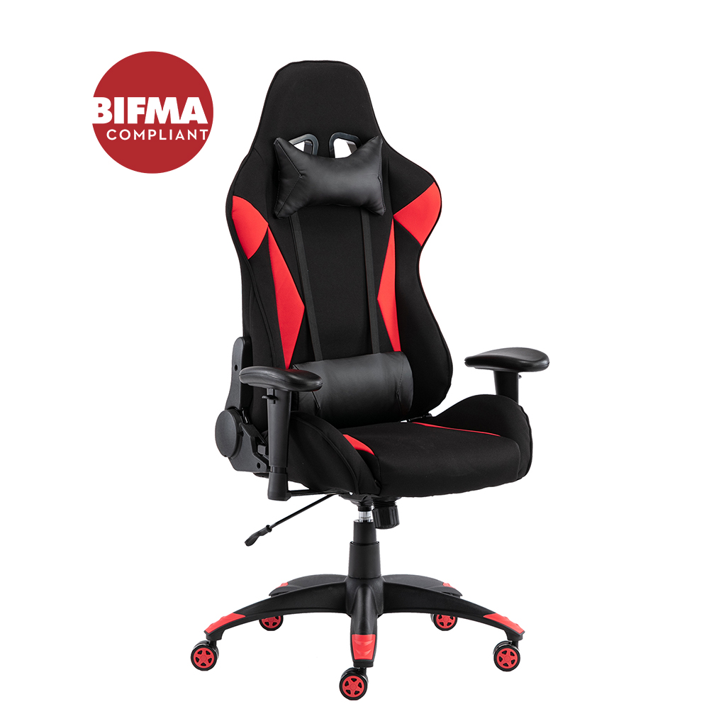 Gaming Chair, High Back Computer Chair Tilt Back Adjustable Armrest Height with Lumbar Support Headrest