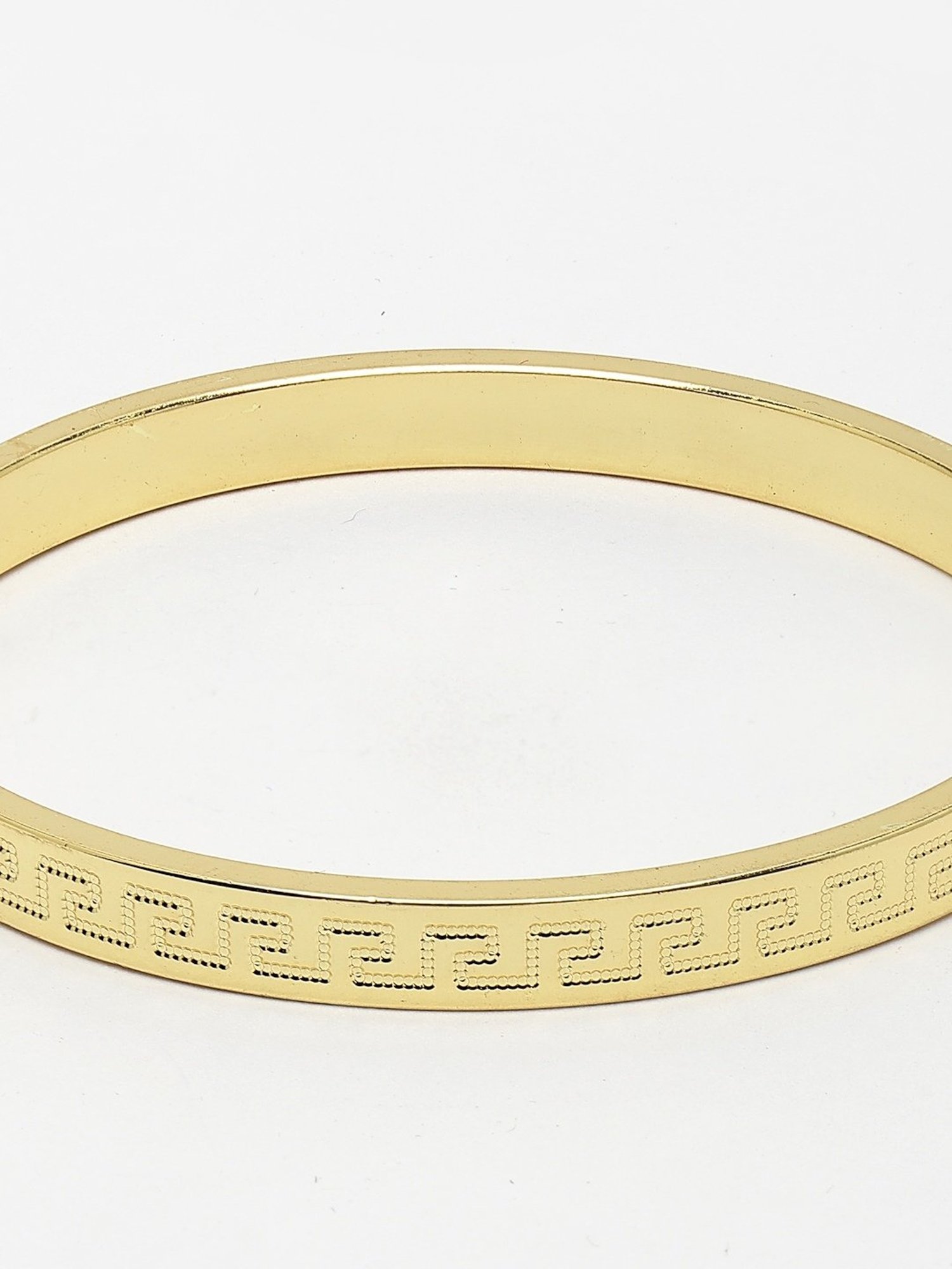 NVR Men Gold-Plated Stainless Steel Kada Bracelet