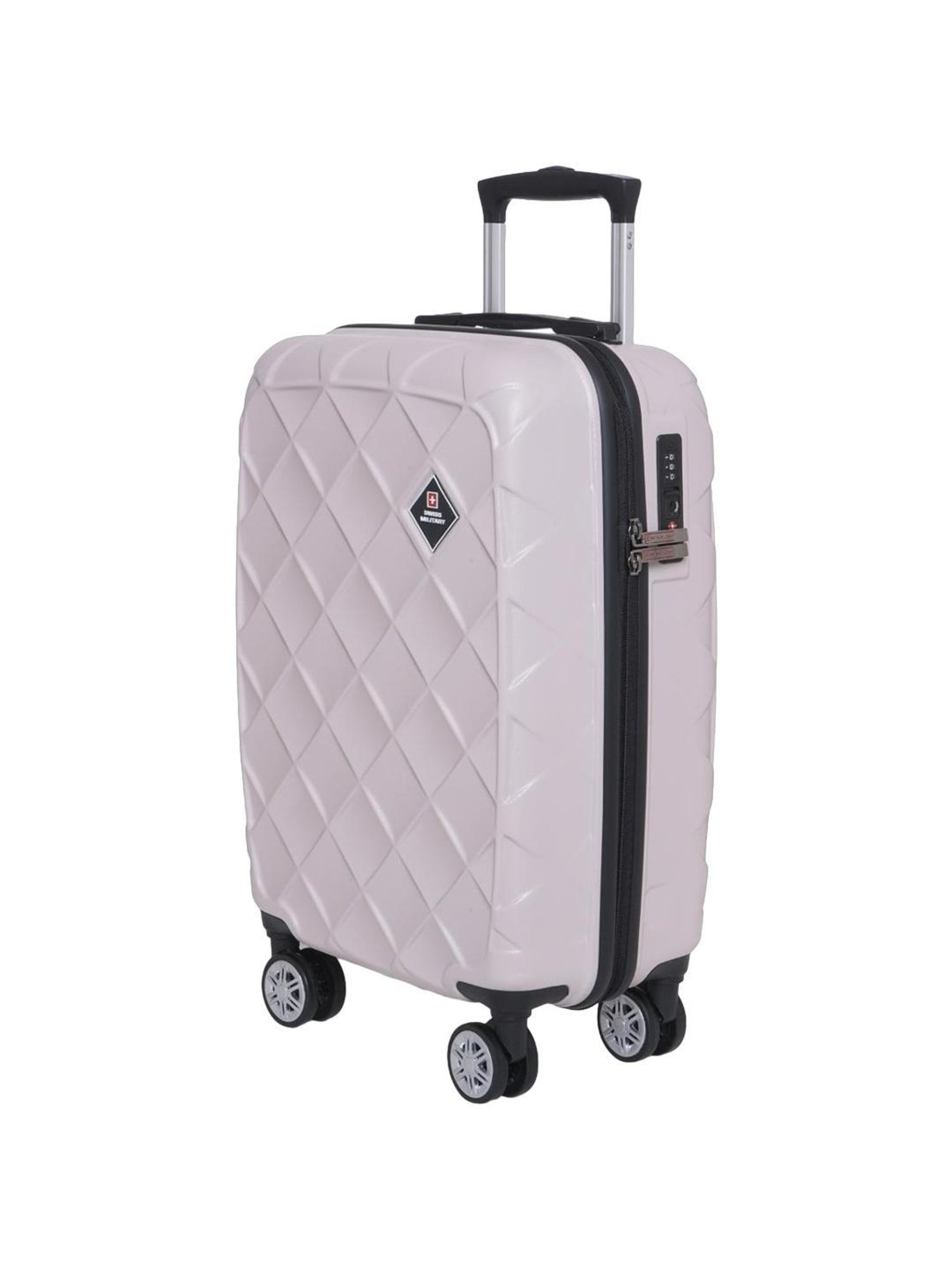 Swiss Military Jupitor Ivory Textured Hard Cabin Trolley Bag - 55 Cms