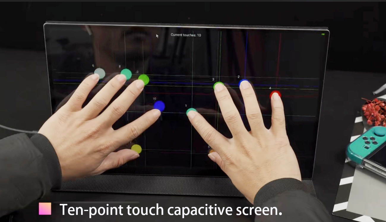 Global portable display 15.6-inch touch full HD computer monitor USB C dual monitor with speakers, gaming monitor for PS3 PS4 Xbox Nintendo Raspberry Pi