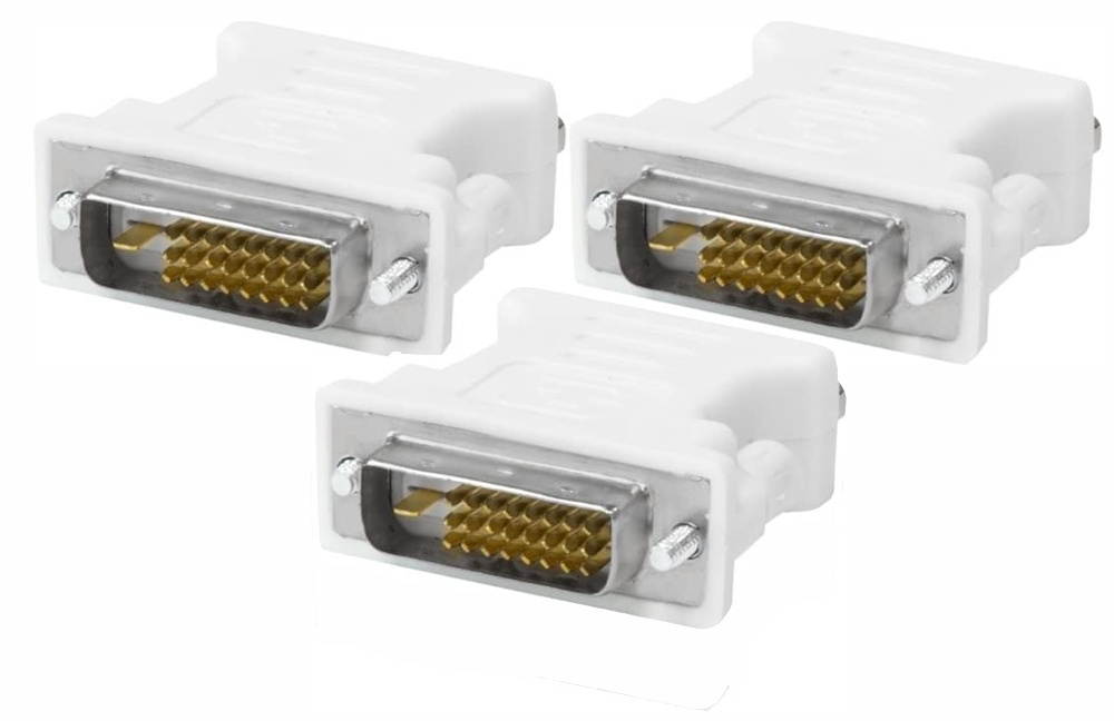 DVI-D 24+1 Male to VGA HD 15 Female Adapter for HDTV, Gaming, Projector, DVD, Laptop, PC, Computers. Convert VGA/SVGA Monitors to DVI, and Supports Hot Plugging of DVI Display Devices(3Pack)