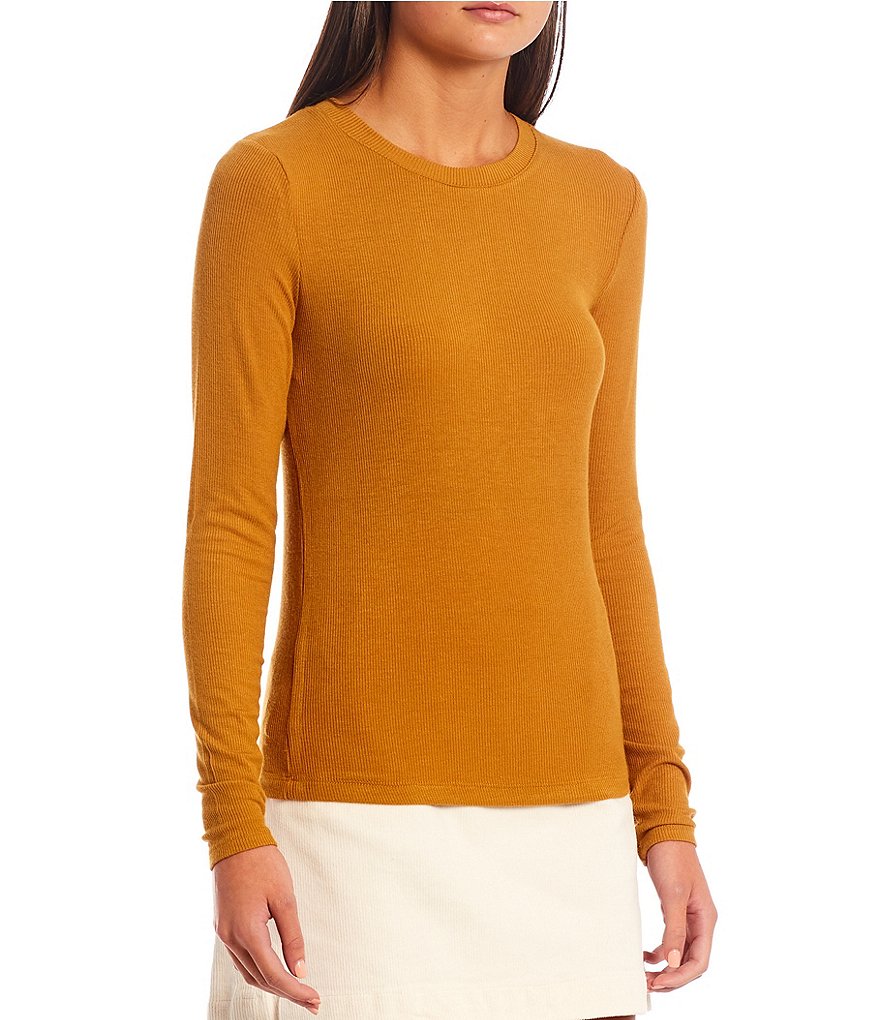 Copper Key Long Sleeve Ribbed Knit Tee