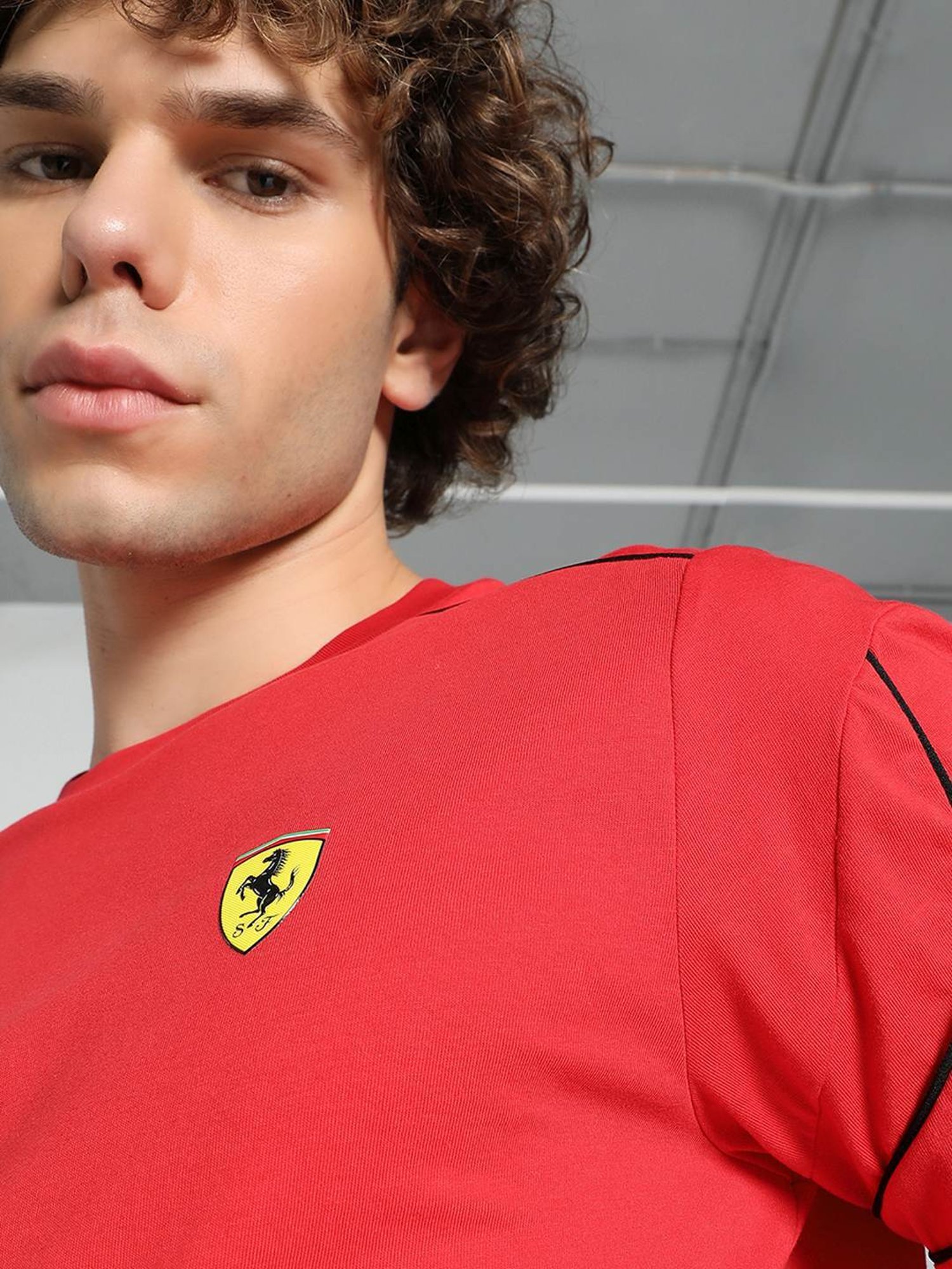 Puma Red Cotton Regular Fit Sports T-Shirt