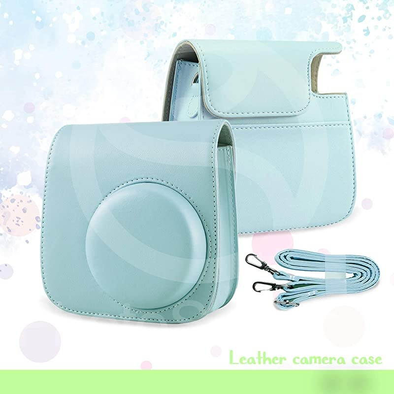 INSTAX Mini Instant Film (X1) (20 Exposures) + INSTAX Ice Blue 168 Piece Accessory Bundle W/Camera Case, Selfie Lens, Photo Album, Decorative Stickers, Frames & More