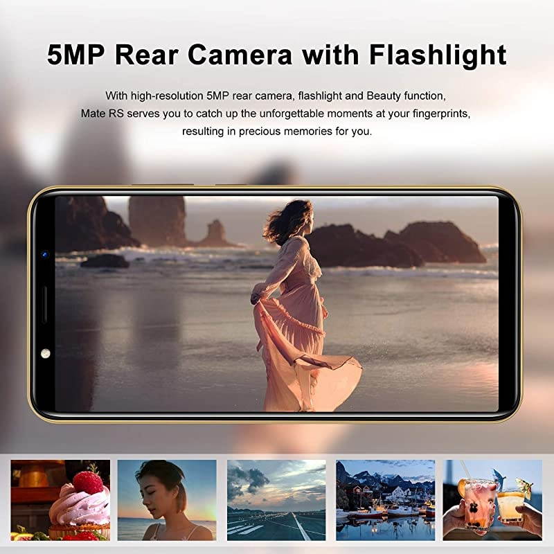 SIM Free Mobile Phone Mate RS Dual SIM 3G Unlocked Smartphones Android 81 Cellphone with 6 inch qHD Screen5MP Dual Cameras + 8GB ROMGold