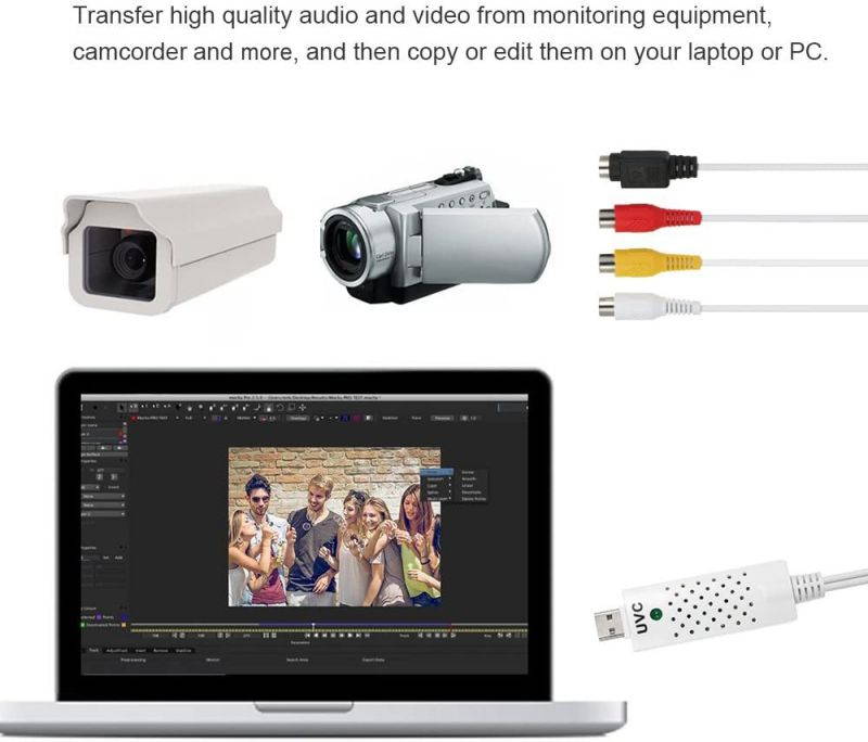 Docooler USB 2.0 Video Audio Capture Card HD Video Converter Adapter Edit Video for Camcorder DVD PC