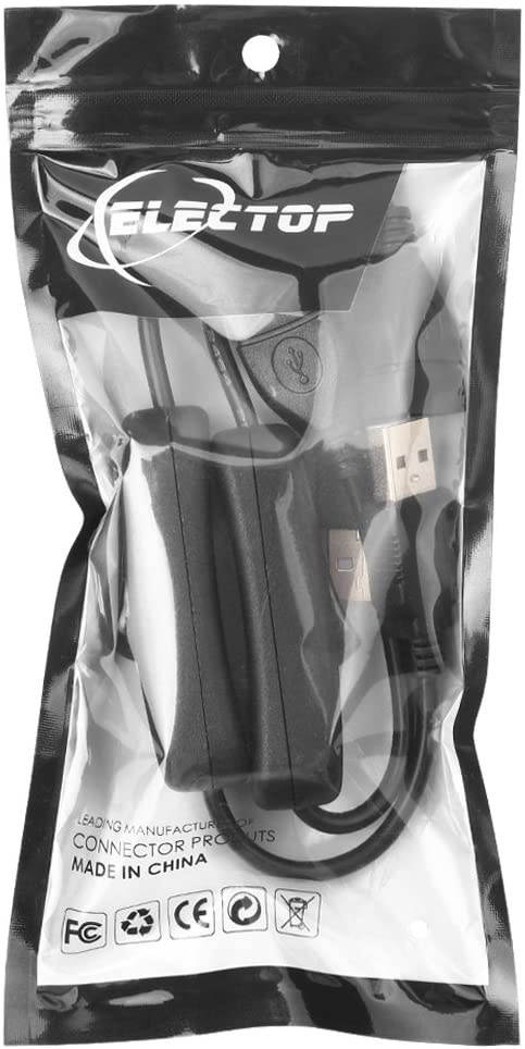 Electop 2 Pack Male to Female USB Cable with On/Off Switch USB Extension Inline Rocker Switch for Driving Recorder LED Desk Lamp USB Fan LED Strips