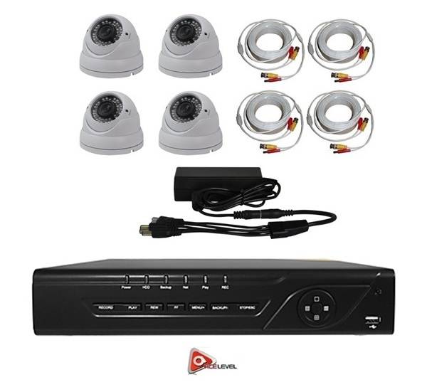 Acelevel 8 Channel HD AHD DVR Kit with 1TB and 4 x 720p Night Vision Weatherproof Dome Cameras