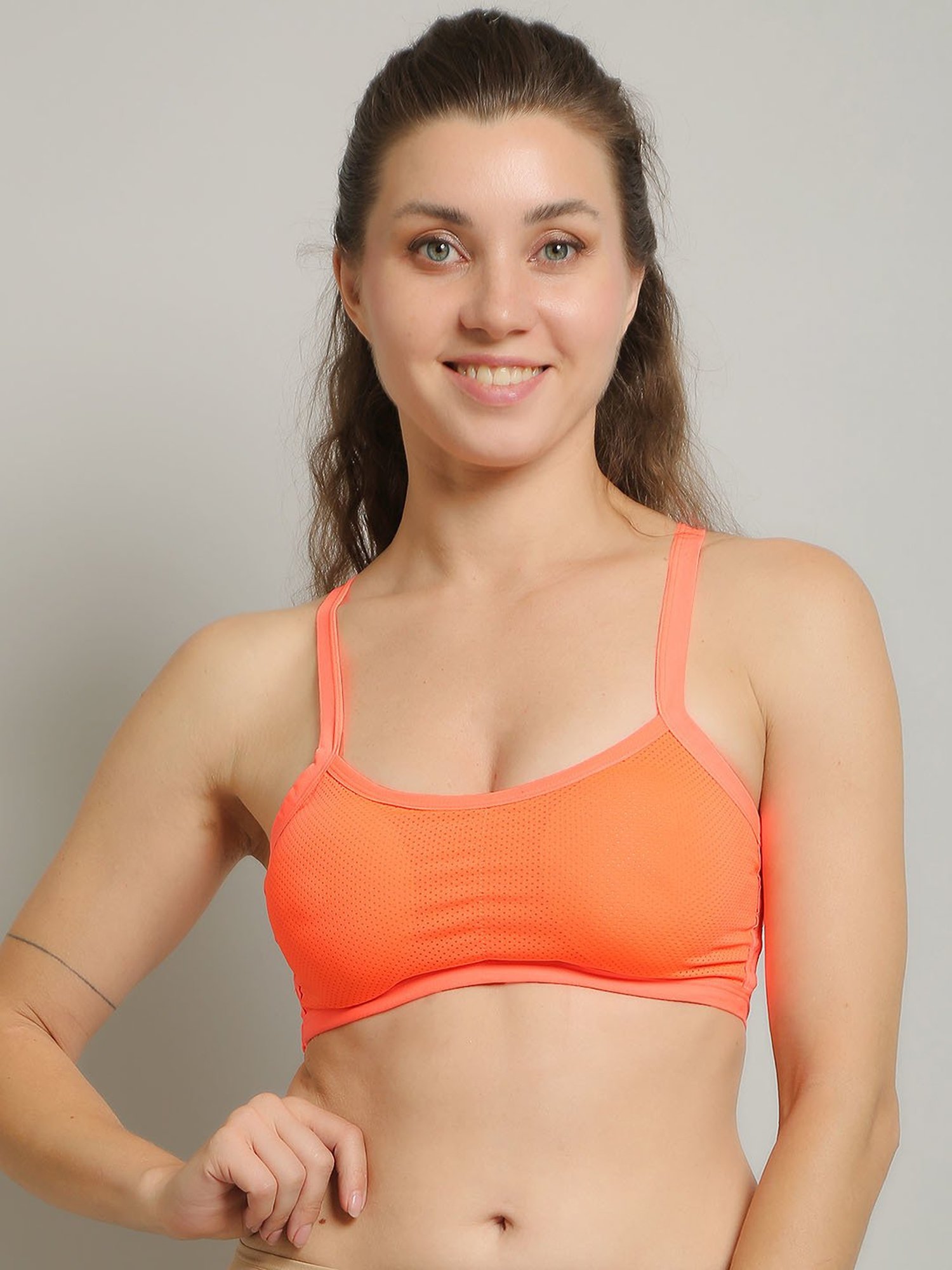 N-Gal Orange Full Coverage Non-Wired Sports Bra