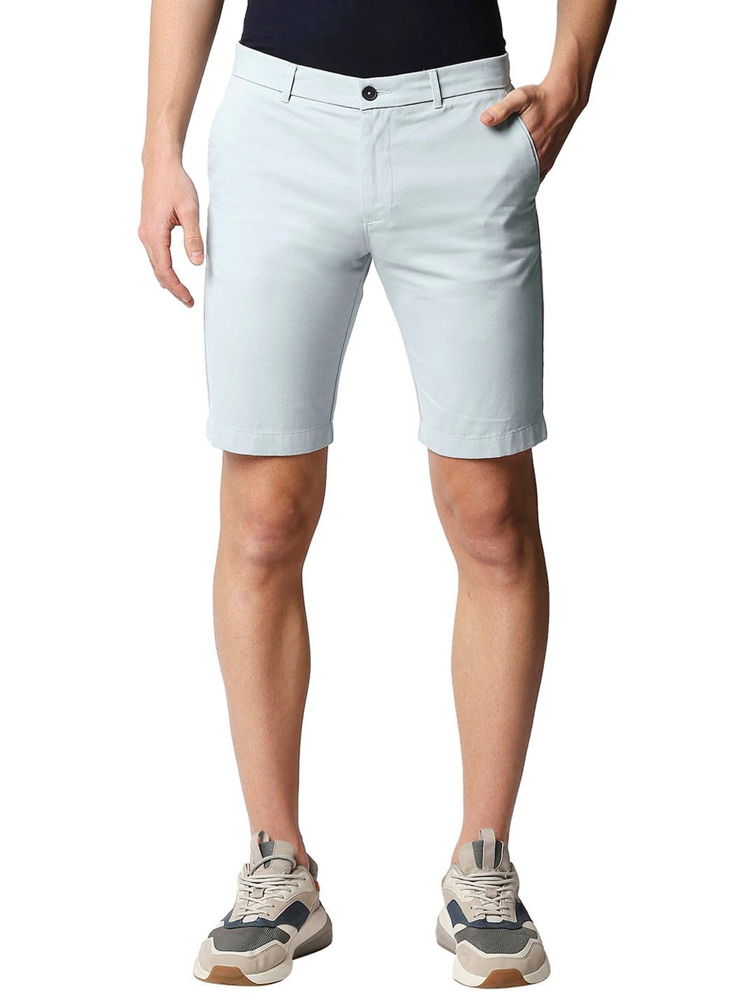 Basics Light Blue Comfort Fit Shorts