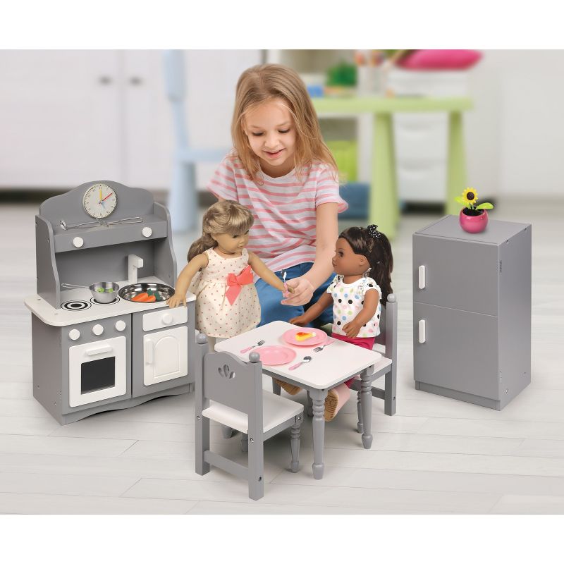 Kitchen Furniture Set for 18" Dolls - Gray/White