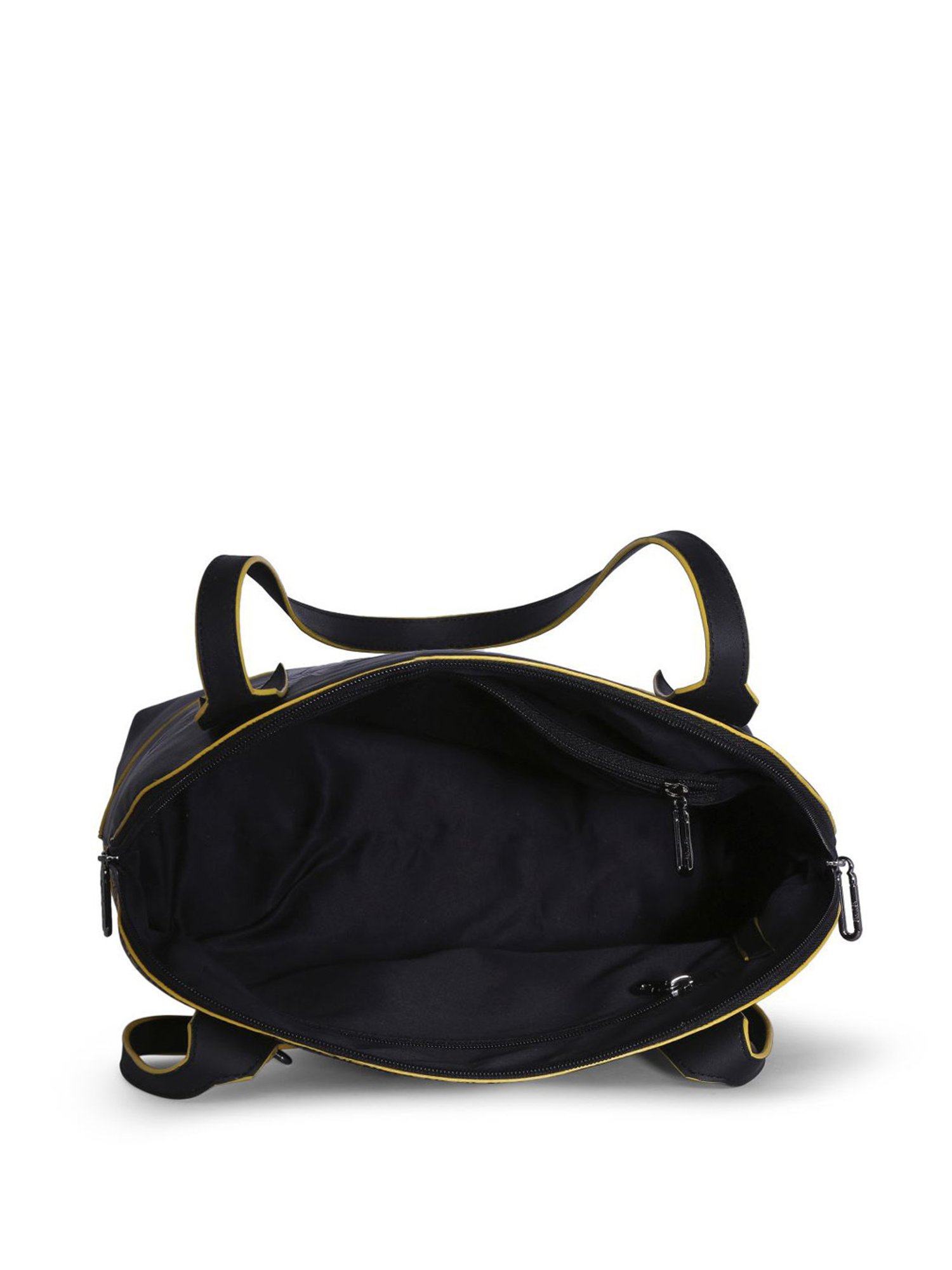 Eume Dragonfly Black Leather Printed Shoulder Handbag