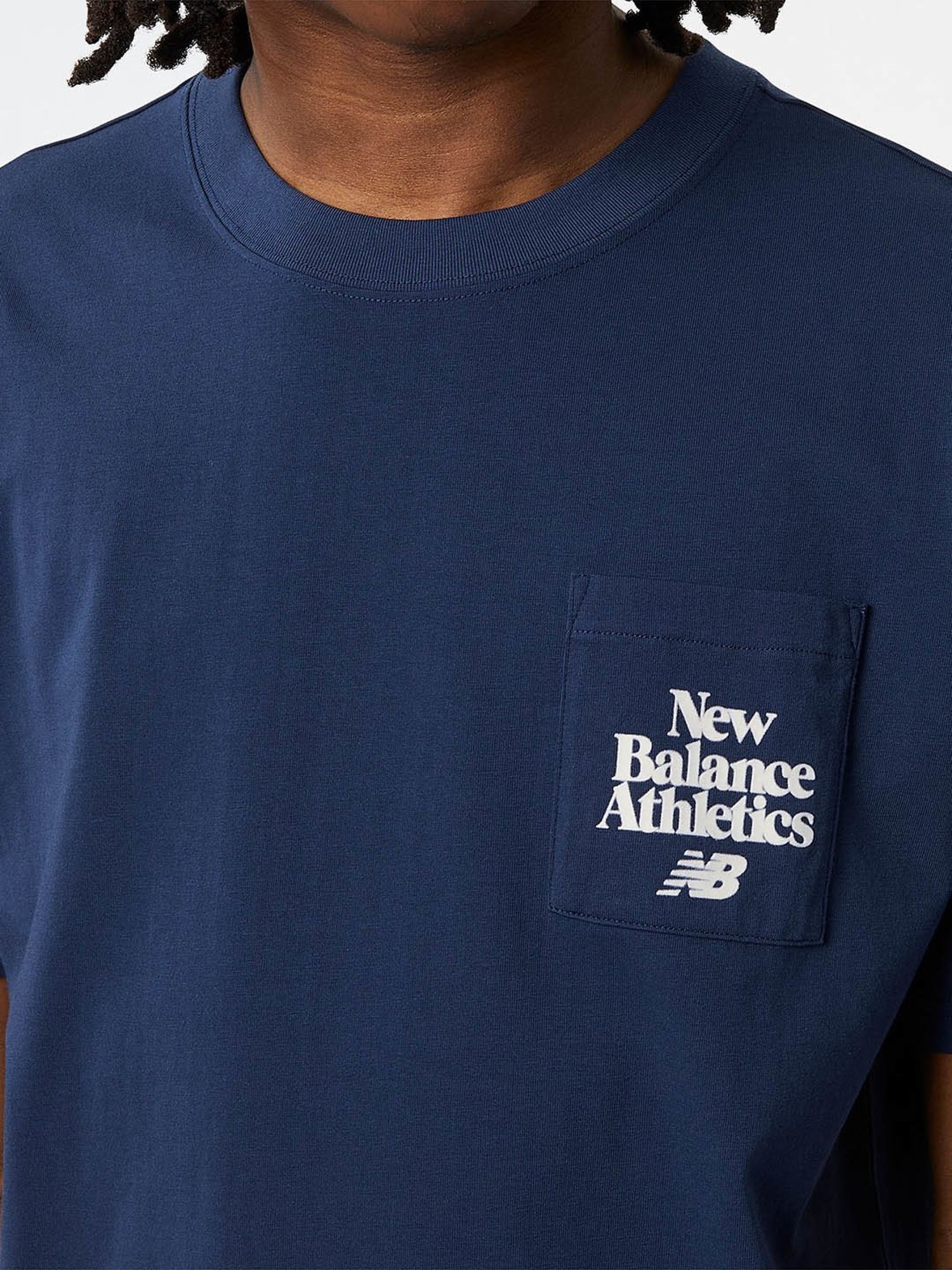 New Balance Navy Regular Fit Printed Crew T-Shirt
