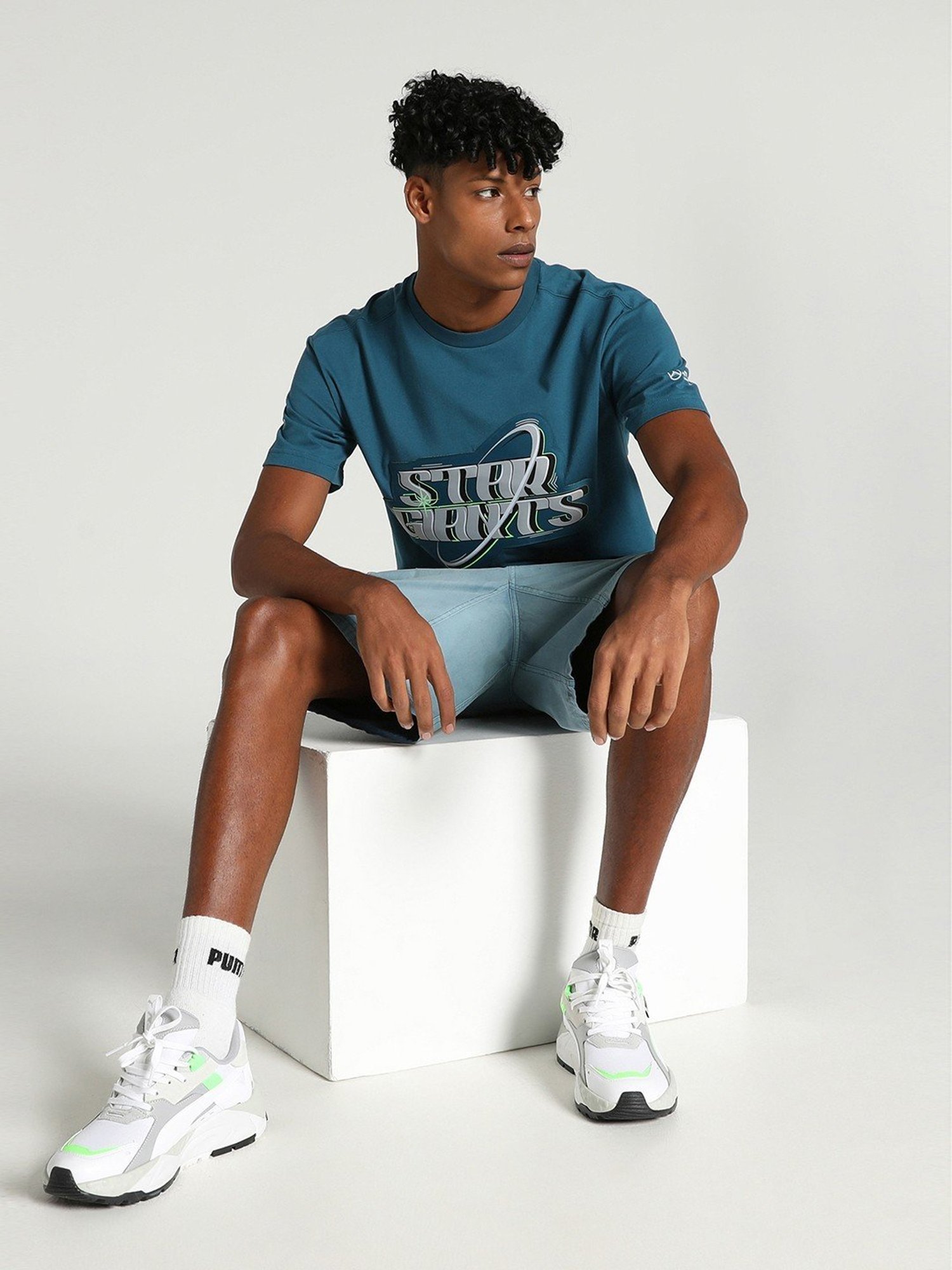 Puma MAPF1 Ocean Tropic Cotton Relaxed Fit Printed Sports T-Shirt