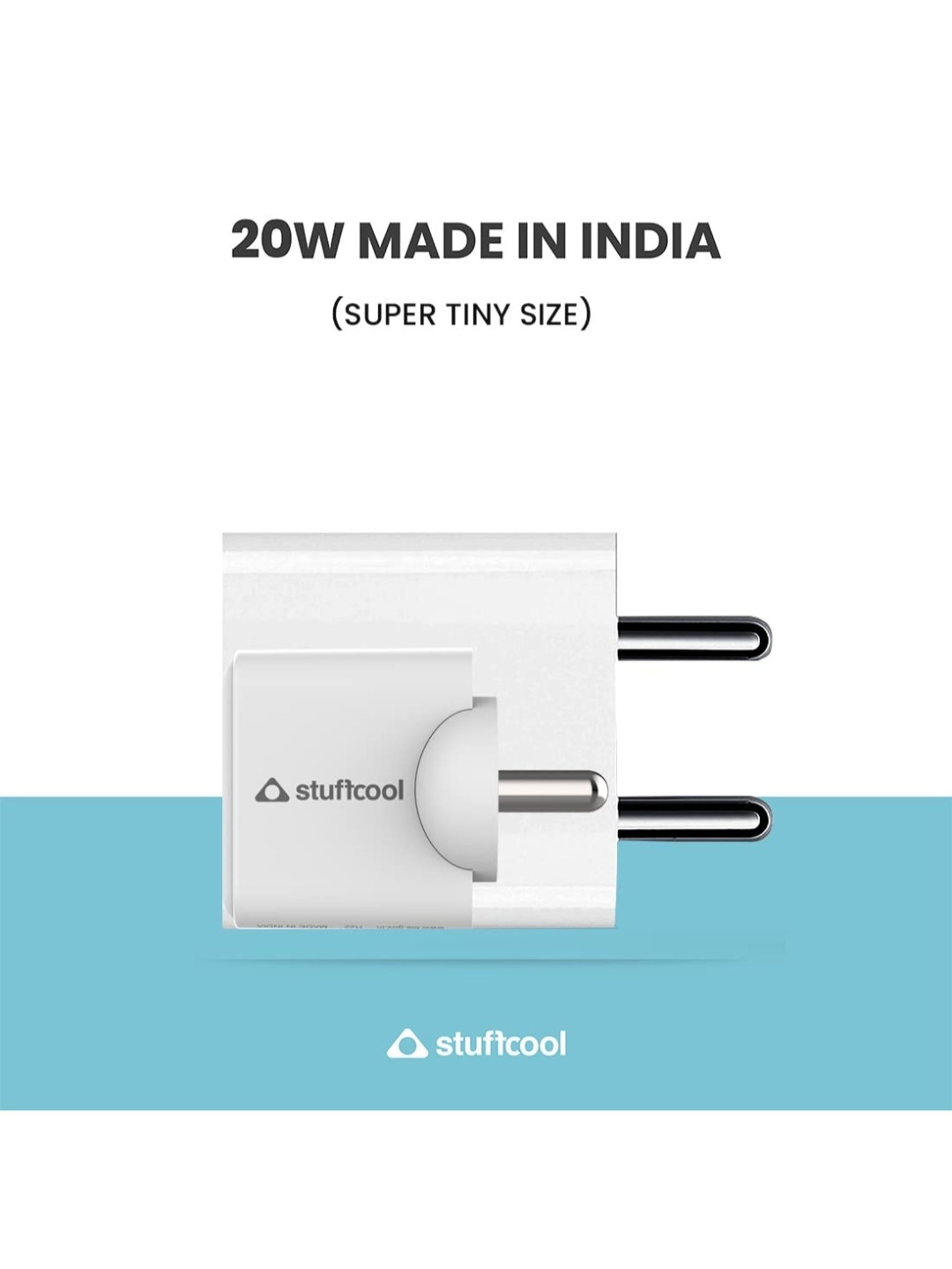 Stuffcool Pico PD20W Smallest Wall Charger, Made with Power Integrations (White)