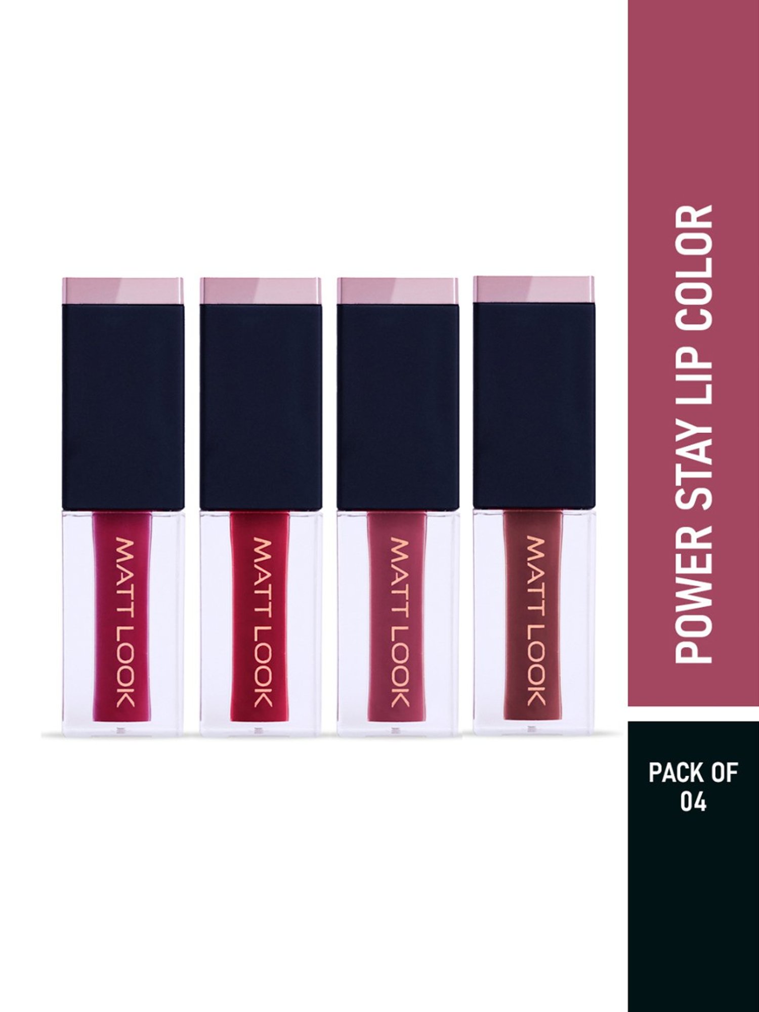 Matt Look Power Stay Lip Color Love Fest - Pack of 4