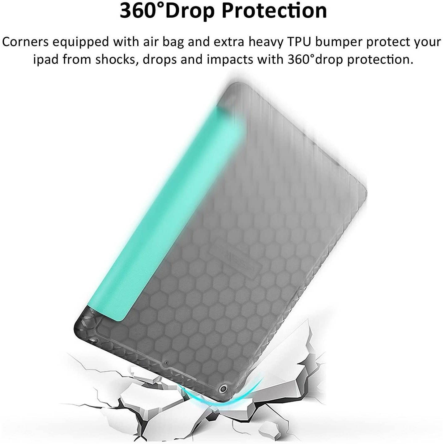 Smart Folio Case with Built-in Apple Pencil Storage for iPad 9.7-inch (2018/2017) - Aquamarine