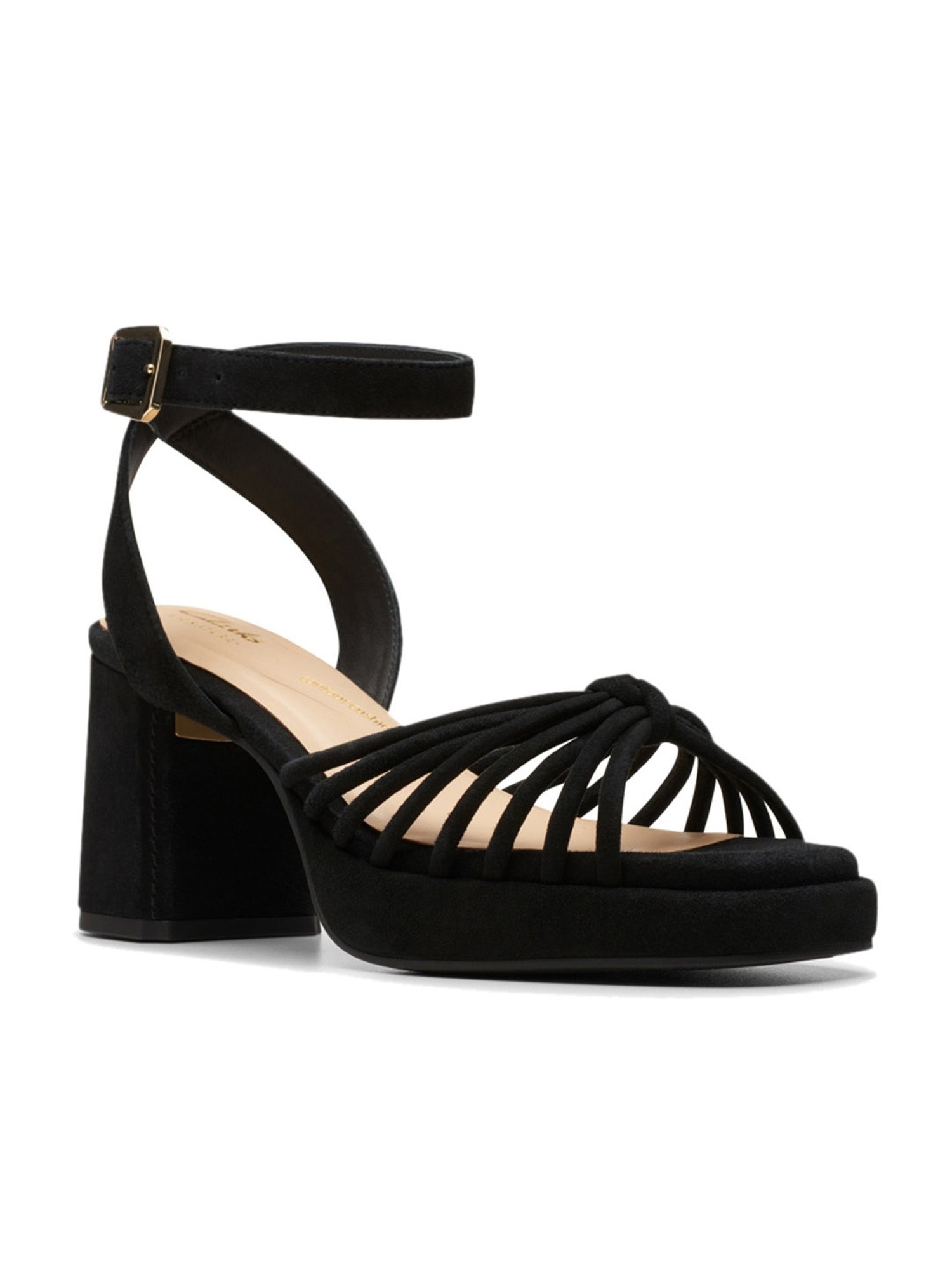 Clarks Women's Ritzy75 Faye Black Ankle Strap Sandals