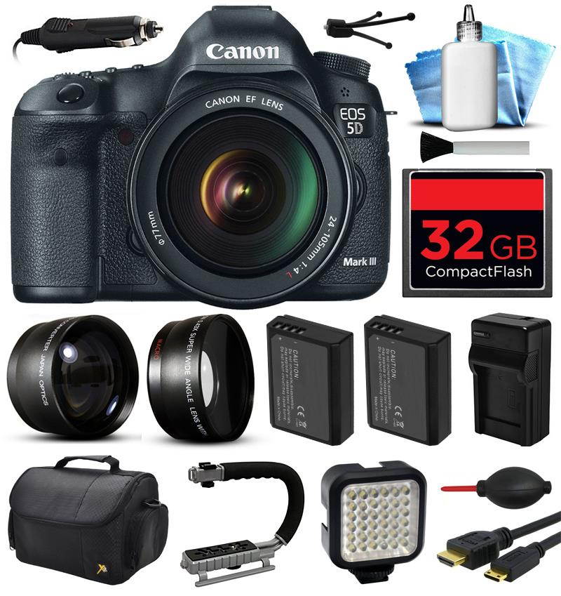 Canon EOS 5D Mark 3 III Digital Camera w/ 24-105mm Lens (32GB Essential Bundle)
