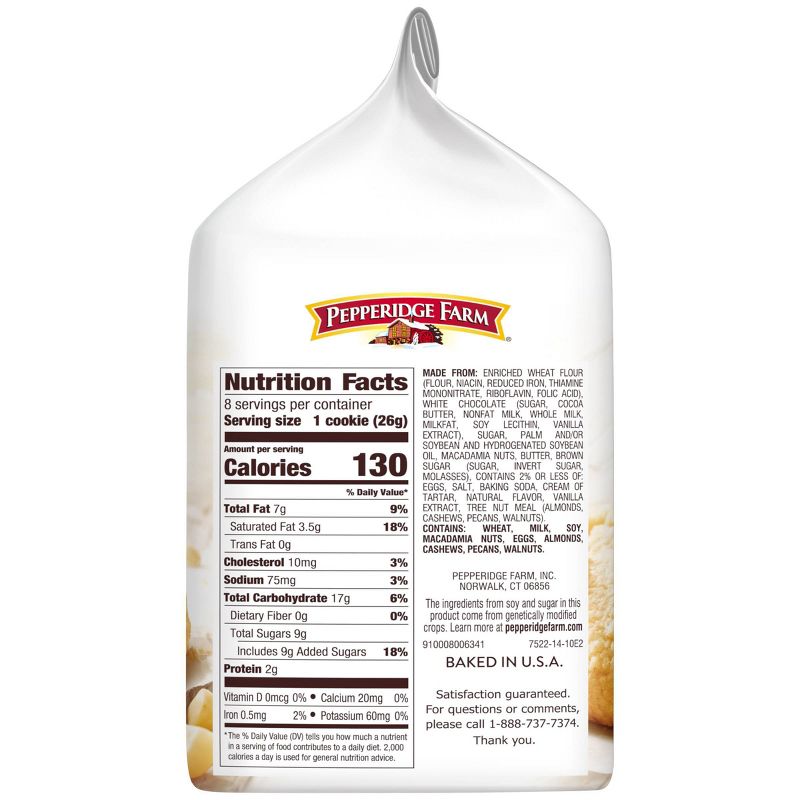 Pepperidge Farm Tahoe White Chocolate Macadamia Cookies - 7.2oz