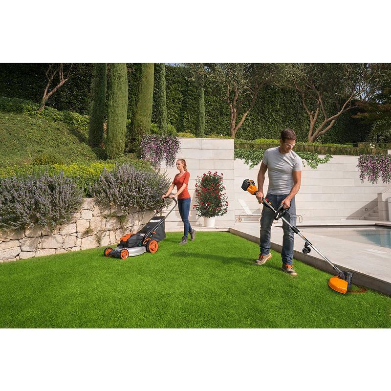 Worx WG184.9 13" Cordless Grass Trimmer/Edger, 40V Li-ion (Tool Only), In-line Wheeled Edging, Command Feed